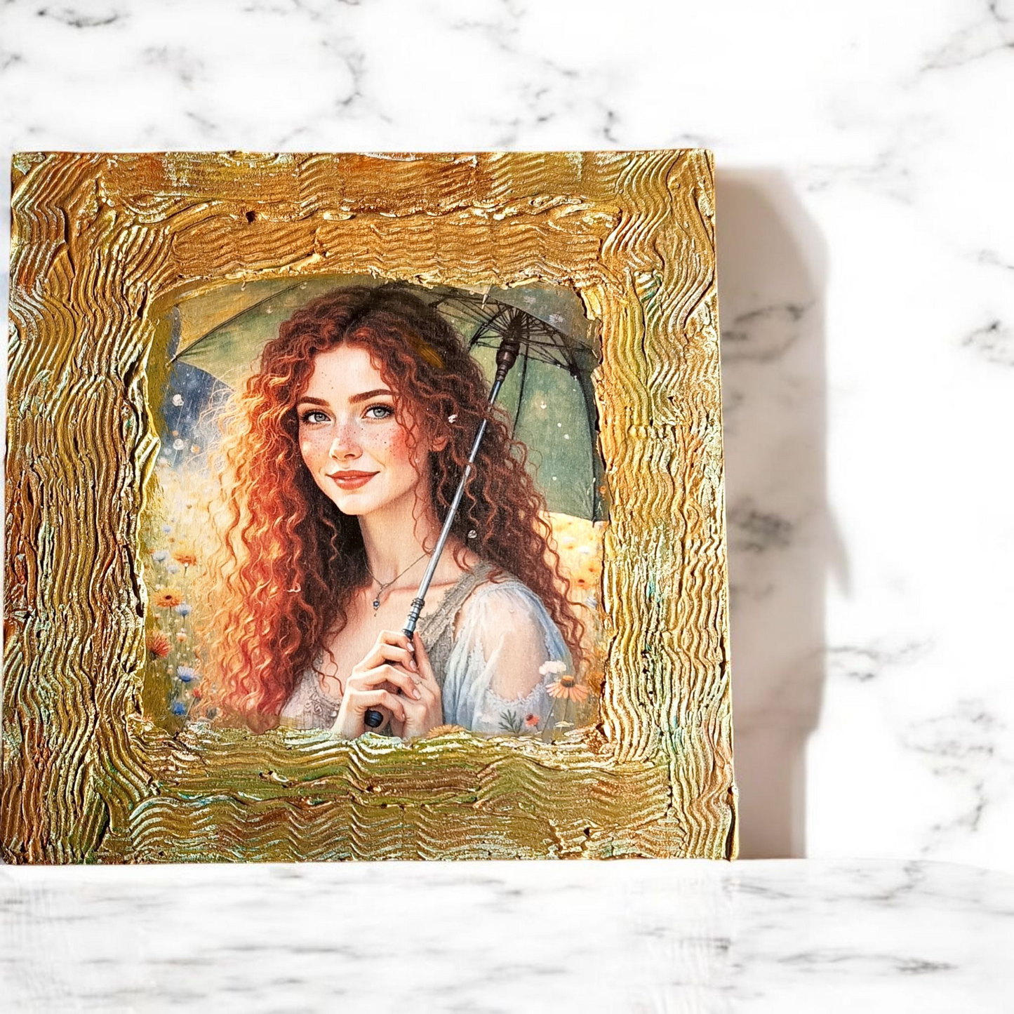 Red Curls in the Rain – Art Frame