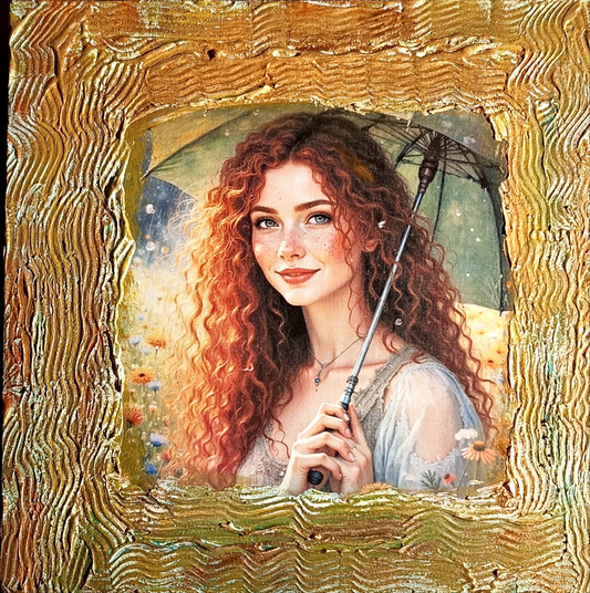 Red Curls in the Rain – Art Frame
