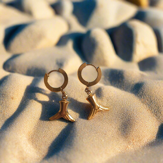 Golden Mermaid Tail Earrings