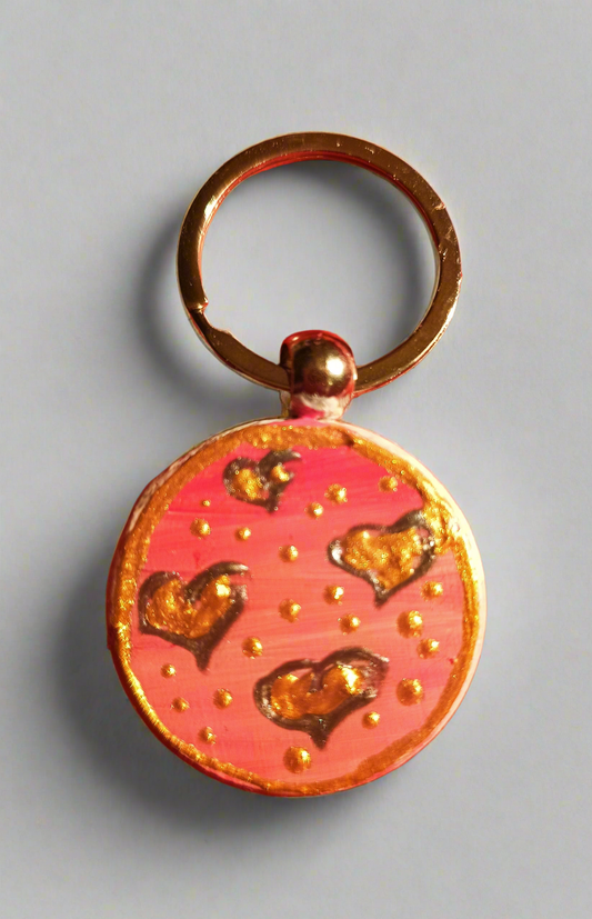 Golden Hearts on Pink