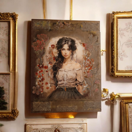 Romantic Muse | Mixed Media Art on wood