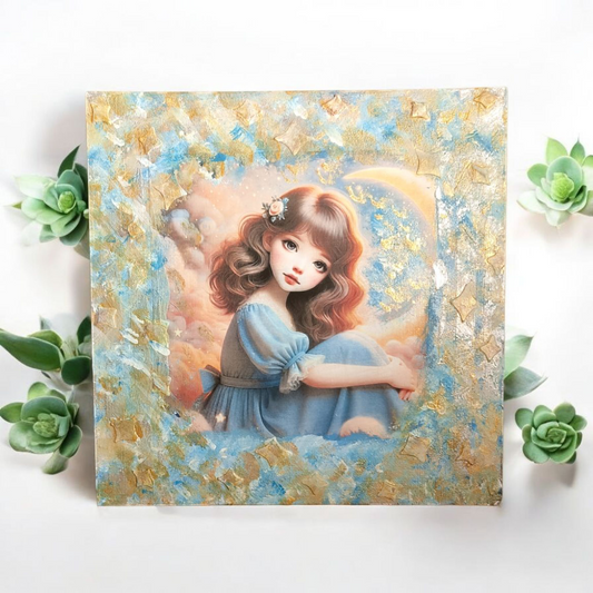 "Cloud Princess" – Handmade Wooden Art Panel