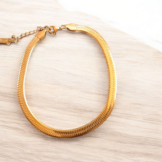 Snake bracelet wide stainless steel